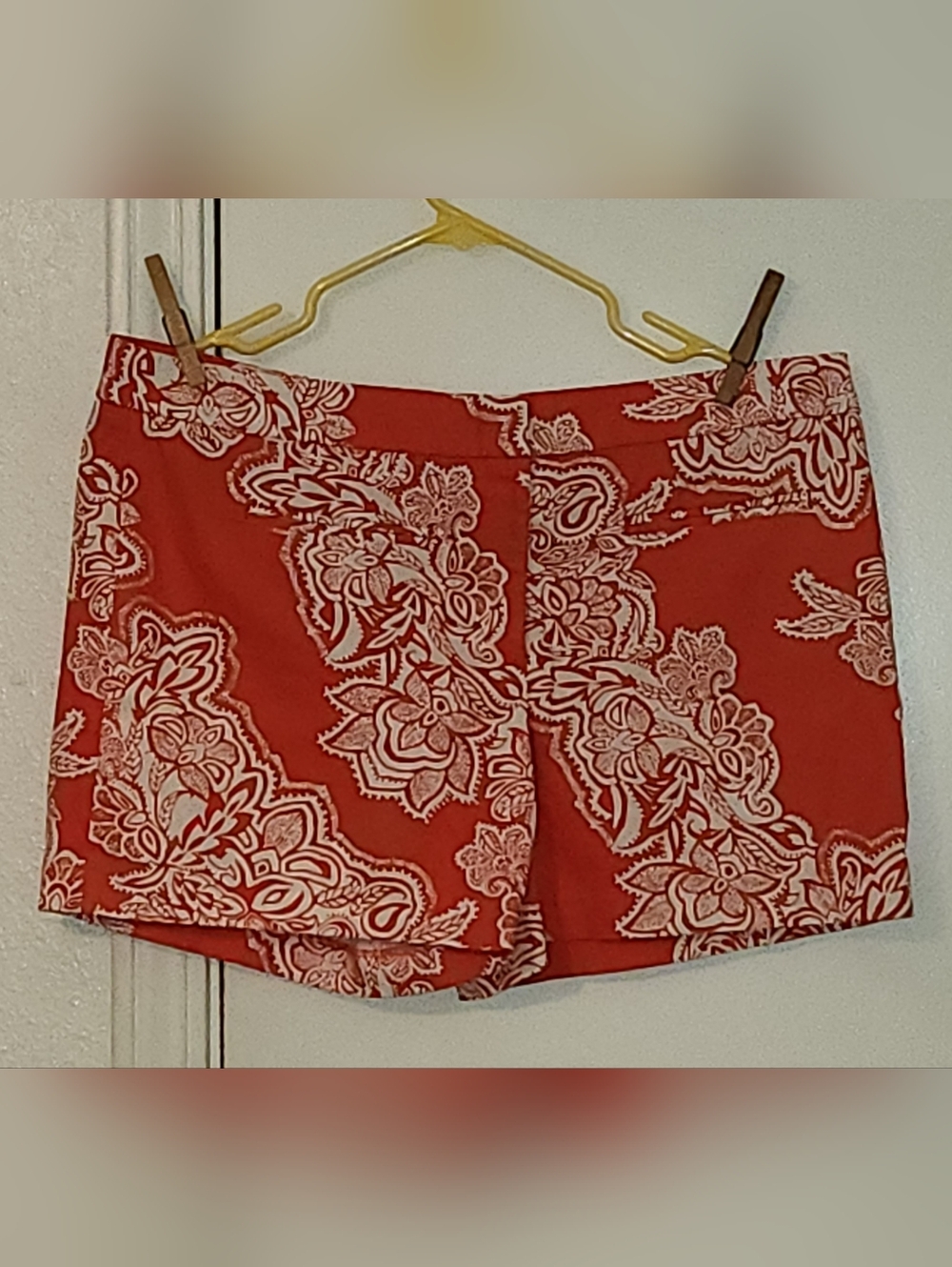 Kenar Red Floral Paisley Shorts